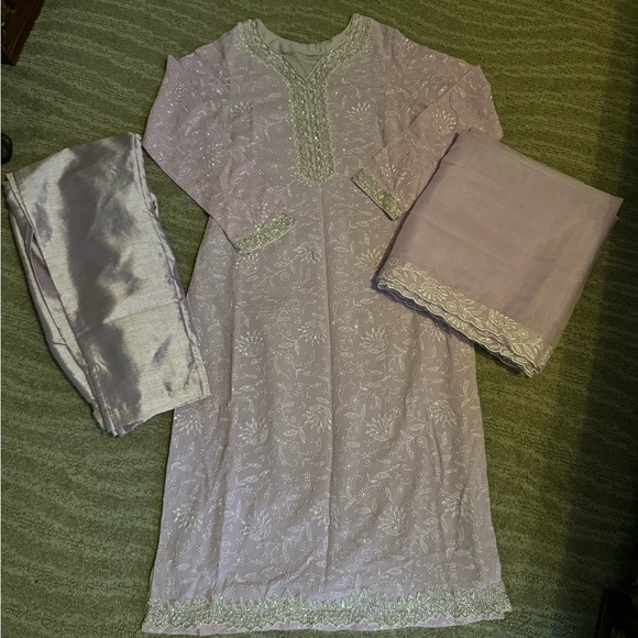 Women’s brand new Indian desi Pakistani outfit size small traditional 3 piece - Picture 7 of 12